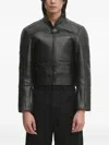 Vetements Logo-embossed Leather Jacket In Black