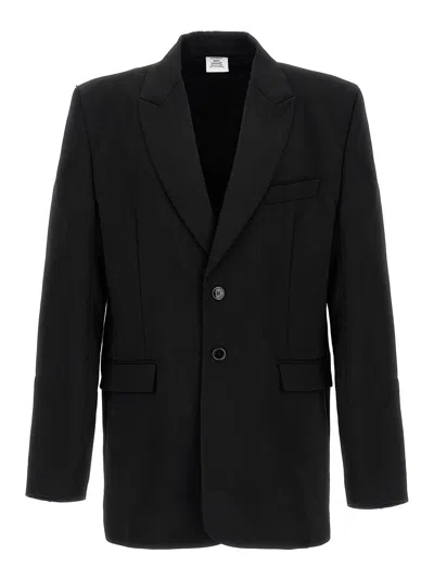 VETEMENTS LOGO EMBROIDERED BLAZER
