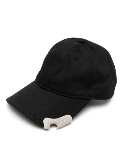 Vetements Logo-embroidered Cotton Cap In Black