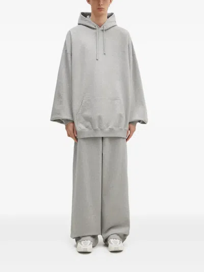 Vetements Logo-embroidered Hoodie In Gray