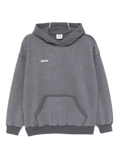 Vetements Logo-embroidered Hoodie In Gray