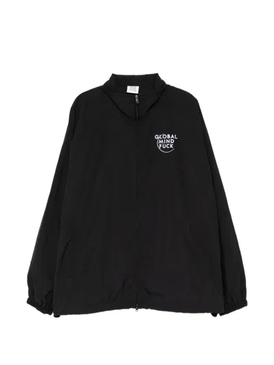 Vetements Logo-embroidered Jacket In Black