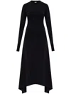 Vetements Embroidered Logo Asymmetrical Hem Dress In 黑色