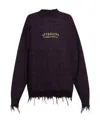 Vetements Logo Embroidered Oversized Sweater In Black