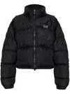Vetements Logo-embroidered Puffer Jacket In Black