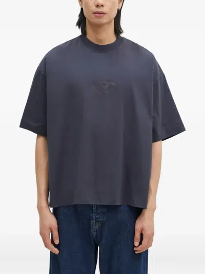 Vetements Logo-embroidered T-shirt In Blue