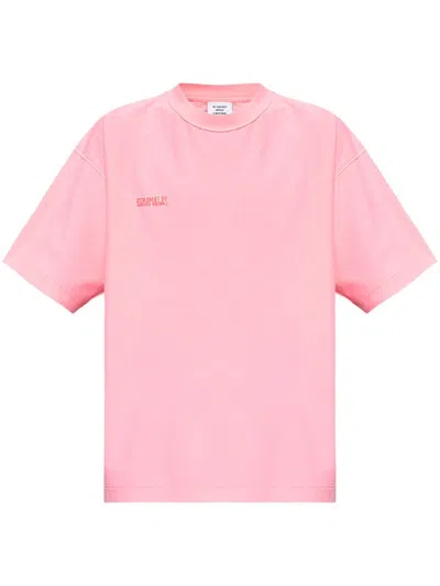 Vetements Logo Embroidered T-shirt In Pink