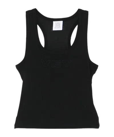 VETEMENTS LOGO-EMBROIDERED TANK TOP