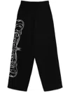 Vetements Logo-embroidered Trousers In Black