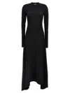 Vetements Embroidered Logo Asymmetrical Hem Dress In Black