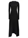 Vetements Embroidered Logo Asymmetrical Hem Dress In Black