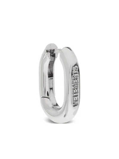 Vetements Logo-engraved Earring In Metallic