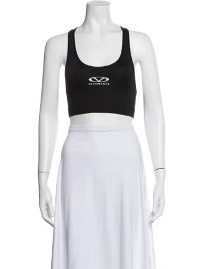 Pre-owned Vetements Logo Graphic Print Sports Bra In Pink