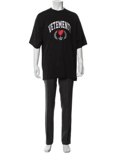 Pre-owned Vetements Logo Graphic Print T-shirt In Black
