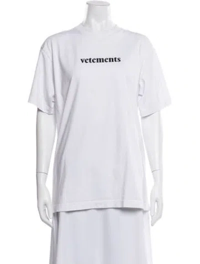 Pre-owned Vetements Logo Graphic Print T-shirt In White