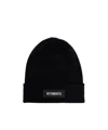 Vetements Logo Wool Beanie Hat In Black