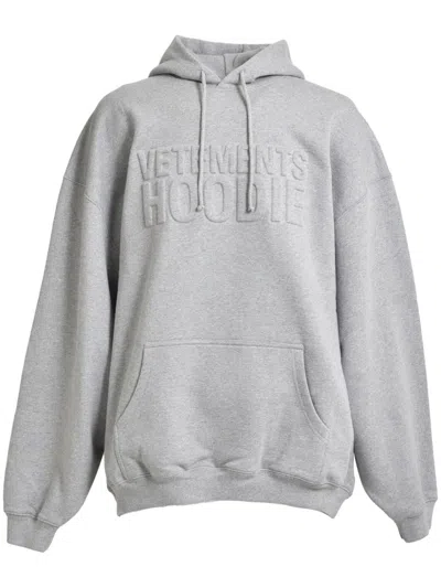 Vetements Logo Hoodie In Grey