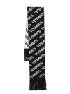 Vetements Logo-intarsia Merino Scarf In Black