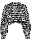 Vetements Paris Monogram Cropped Sweater In Black