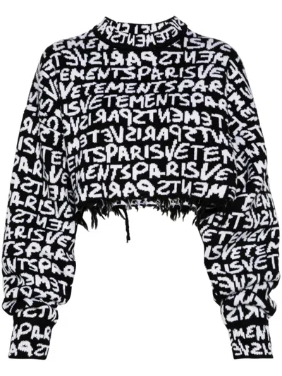 VETEMENTS LOGO-INTARSIA SWEATER