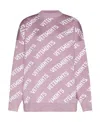 Vetements Monogram Lurex Knit Sweater In Pink