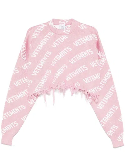 VETEMENTS LOGO-JACQUARD SWEATER