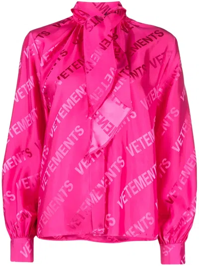 Vetements Monogram Shirt And Blouse Fuchsia In Pink