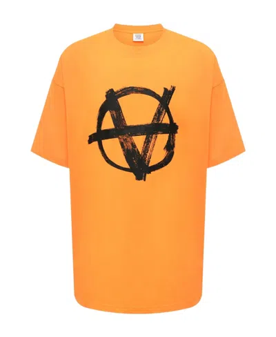Vetements Logo Logo T-shirt In Orange