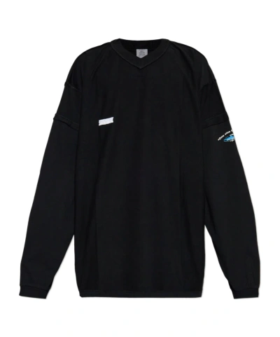 Vetements Logo Long-sleeved T-shirt In Black
