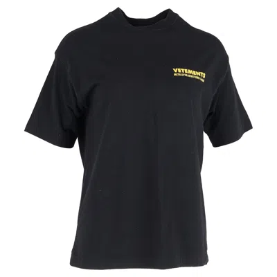 Vetements Logo Metal Print Oversized T-shirt In Black Cotton
