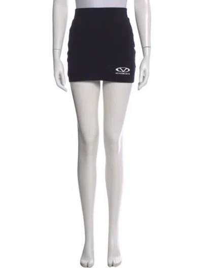 Pre-owned Vetements Logo Mini Skirt In Black