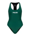 Vetements Text-print Swimsuit In Green