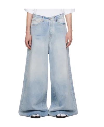 Vetements Logo Patch Wide-leg Jeans In Blue