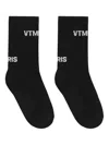 Vetements Logo-pattern Cotton-blend Socks In Black