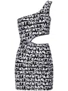 Vetements Logo-print Asymmetric Minidress In Black