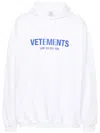 Vetements Logo-print Cotton-blend Hoodie In White