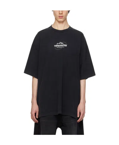 Vetements Logo-print Cotton T-shirt In Black