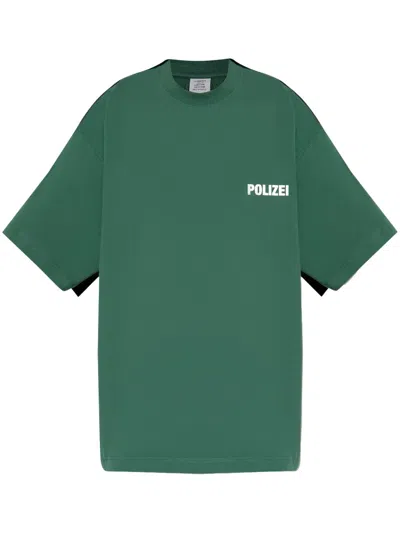 Vetements Logo-print Cotton T-shirt In Green