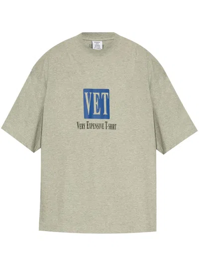 Vetements Logo-print Cotton T-shirt In Nude