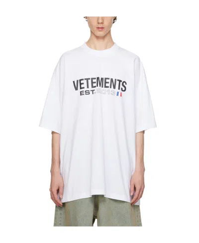 Vetements Logo-print Cotton T-shirt In White