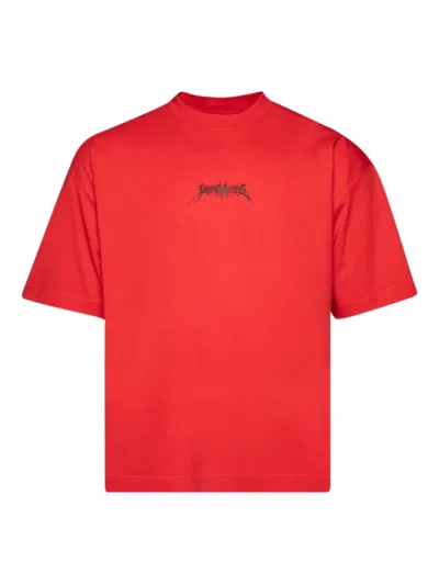 Vetements Logo-print Crew-neck T-shirt In Red