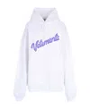 Vetements Logo-print Drawstring Hoodie In White