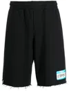 Vetements Logo-print Frayed Track Shorts In Black