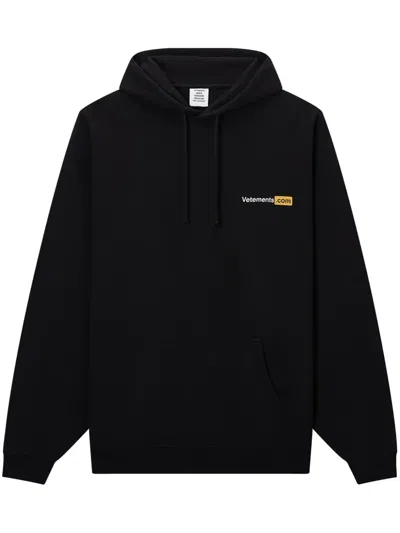 Vetements Logo-print Hoodie In Black