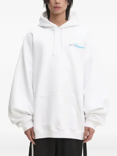 Vetements Logo-print Hoodie In White