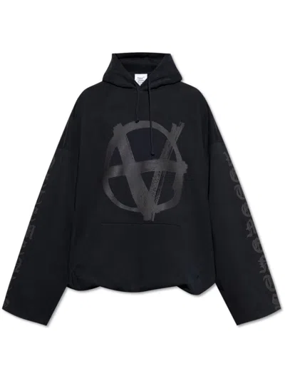 Vetements Man Black Sweatshirts