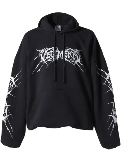 Vetements Logo-print Hoodie In Black