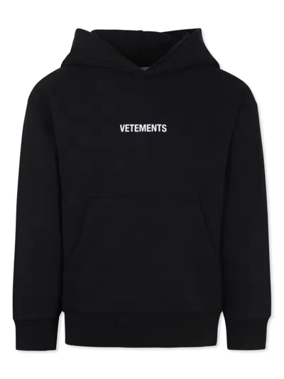 Vetements Logo-print Hoodie In Black