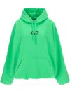 Vetements Oval Logo Hoodie With Drawstring Hood In Green