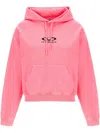 Vetements Oval Logo Hoodie With Drawstring Hood In Pink